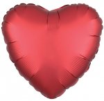 Amscan Silk Lustre Dark Red Heart Standard Foil Balloons