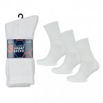 Mens 3 Pack White Sport Socks