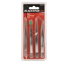 Blackspur 4 Pack Tweezer Set
