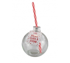 Bauble Glass With Straw 400ml