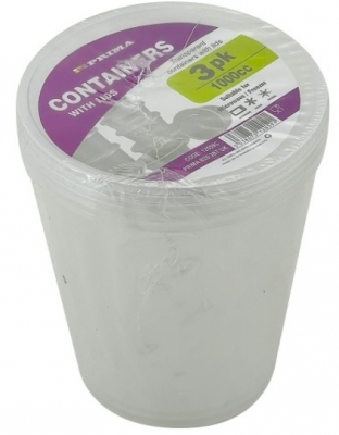 Round Containers 3pk 1000ml