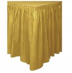 Gold Solid Plastic Table Skirt 29"X14Ft