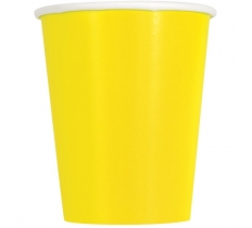 Neon Yellow Solid 9oz Paper Cups 14pc