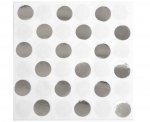Silver Foil Dot Paper Napkins 16 Pack