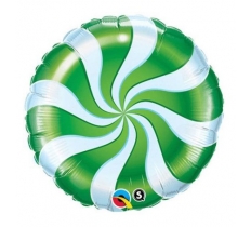 18" Candy Swirl Green Foil Balloon