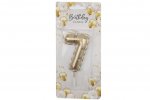Gold Balloon Candle 6cm Number 7