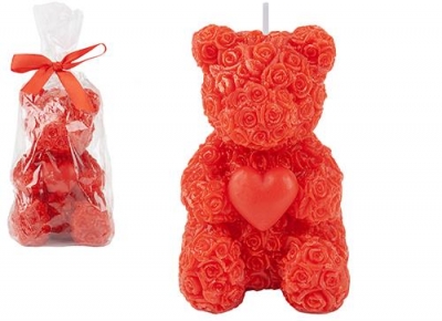 Valentine's Day Scented Rose Bear Candle In Bag 10.5cm