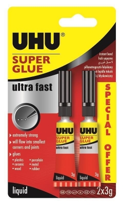 Uhu Super Glue Twin Pack 3G Carded