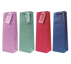 Gift Bag Embossed Brights x4 Assorted Bottle (12 X 36 X 8cm)