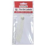 Parcel Tag White Tie On Strung Labels 10 Pack