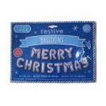 Silver Merry Christmas Balloon Banner