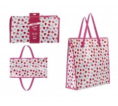 Heart Design Woven Laundry Bag 52cm X 48cm X 25cm