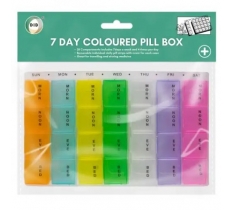 7 Day Coloured Pill Box