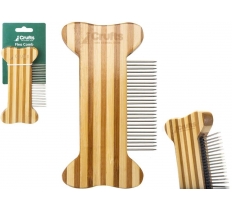 Crufts Bone Shaped Bambooflea Comb On Tie On Card