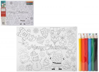Colour Your Own Christmas Placemats With 6 Pencil