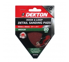 Dekton 5Pc Hook And Loop Detail Sanding Pads 93mmx93mm/ Medi