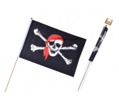 Pirate Hand Flag - 18 x 12 " On Stick Poly Bag Header