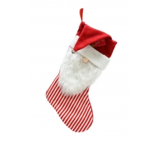 Stocking Striped 40Cm Gnome With Hat