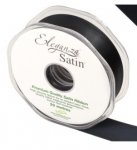 Eleganza Double Faced Satin 25mm X 20M Black No.20