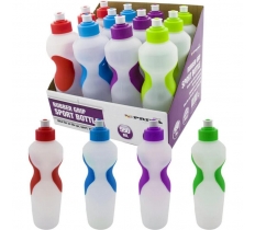 550ml Plastic Rubber Grip Sports Bottle Clear