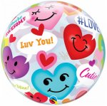 Qualatex 22" Hearts Emoji Fun Phrases Bubble Balloon