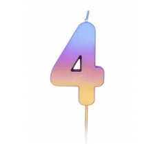 Age Four Rainbow Ombre Candle ( 1 )