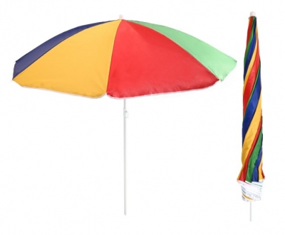 34" Rib Uv Beach Parasol With Tilt In Pvc Bag