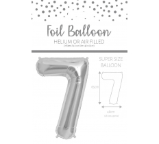 25" Number 7 Silver Foil Balloon