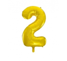 34" Classic Gold Number 2 Foil Balloon ( 1 )