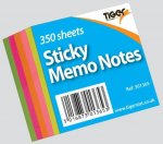 Tiger Neon Sticky Memo Notes 50mm X 50mm 350 Sheet Block