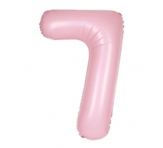 34" Unique Matte Lovely Pink Number 7 Foil Balloon