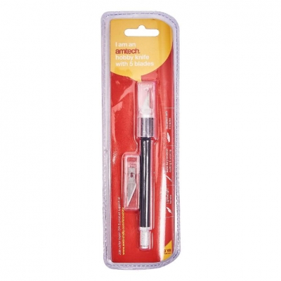 Amtech Hobby Knife With 5 Blades