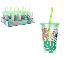 450ml Drinking Cup With Straw