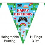 Party Bunting Blox Game Birthday Holographic 11 Flags 3.9M