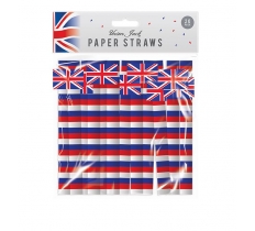Union Jack Print Paper Straws 20 Pack