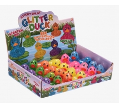 Sticky Splat Duck 2.5" Glittered ( Assorted Colours )