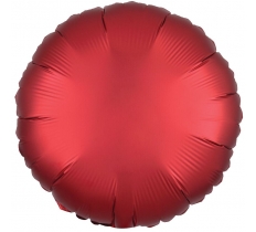 Amscan Silk Lustre Dark Red Circle Standard Foil Balloons