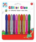 Kids Create Activity Play 10 Coloured Glitter Glue Pens
