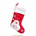 Deluxe Plush Red Santa With 3D Hat Stocking 40cm X 25cm