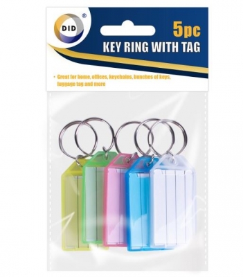 Key Ring With Tag 5 Pack