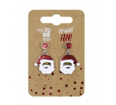 Metal Santa Face Stud Earrings