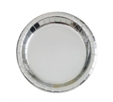 8 Pack 7" Plates Silver