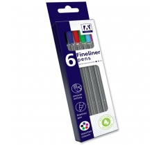 Stationery Fineliner Pens 6 Pack