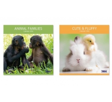2026 Calendar Sq Animal Families, Cute & Fluffy