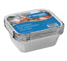 Medium Foil Food Containers And Lids 9 Pack