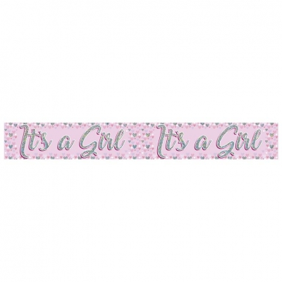 Its a Baby Girl Banner Holo
