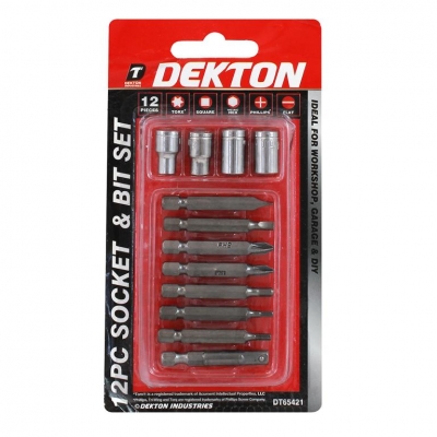 Dekton 12 Piece Screwdriver Bits And Sockets