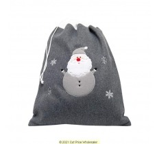 Deluxe Plush Charcoal Santa Christmas Sack 50cm X 70cm