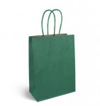 Dark Green Paper Party Bag with Coloured Handles