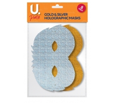 Holographic Mask Gold & Silver 8 Pack